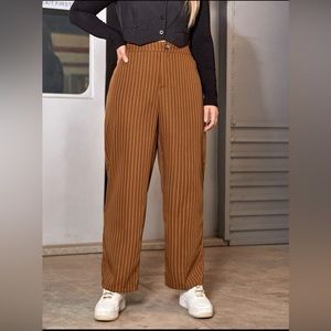 SHEIN EZwear Plus Striped Print Wide Leg Pants